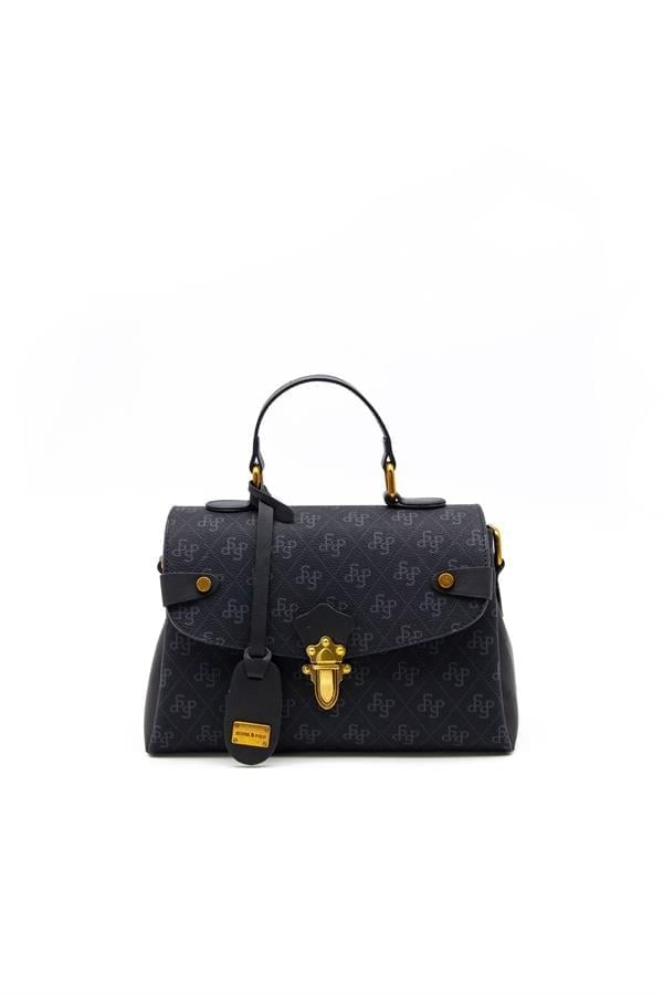 Silver & Polo SP1159 Kadın El Çantası Monogram Siyah