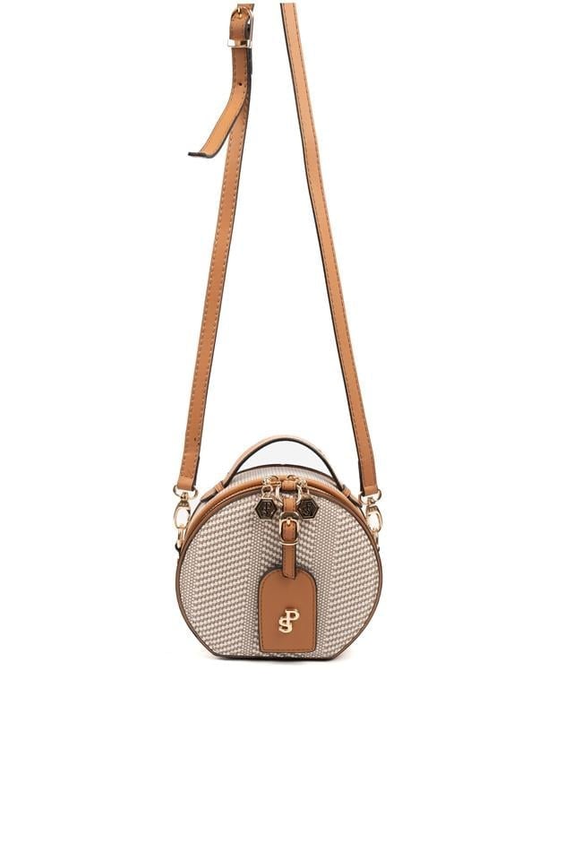 Silver & Polo SP1163 Kadın Çapraz Çanta Hasır Bej-A.Taba
