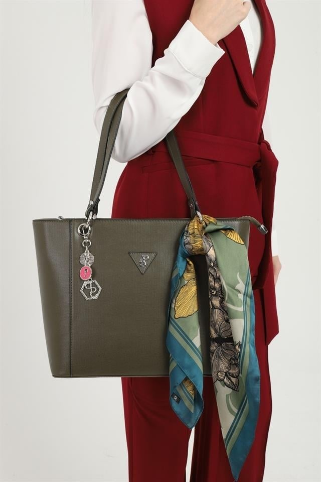 Silver & Polo SP1176 Kadın Omuz Çantası Düz Zeytuni