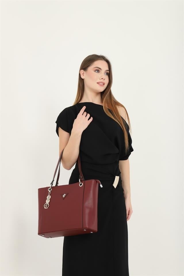 Silver & Polo SP1176 Kadın Omuz Çantası Düz Bordo