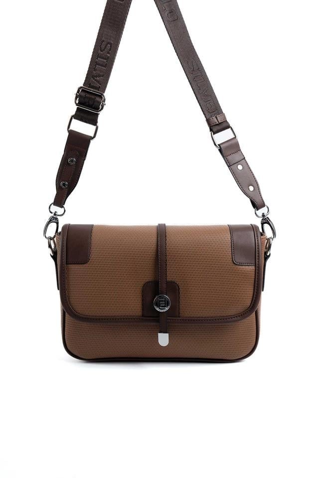Silver & Polo SP1182 Kadın Çapraz Çanta Petek Karamel-Kahve