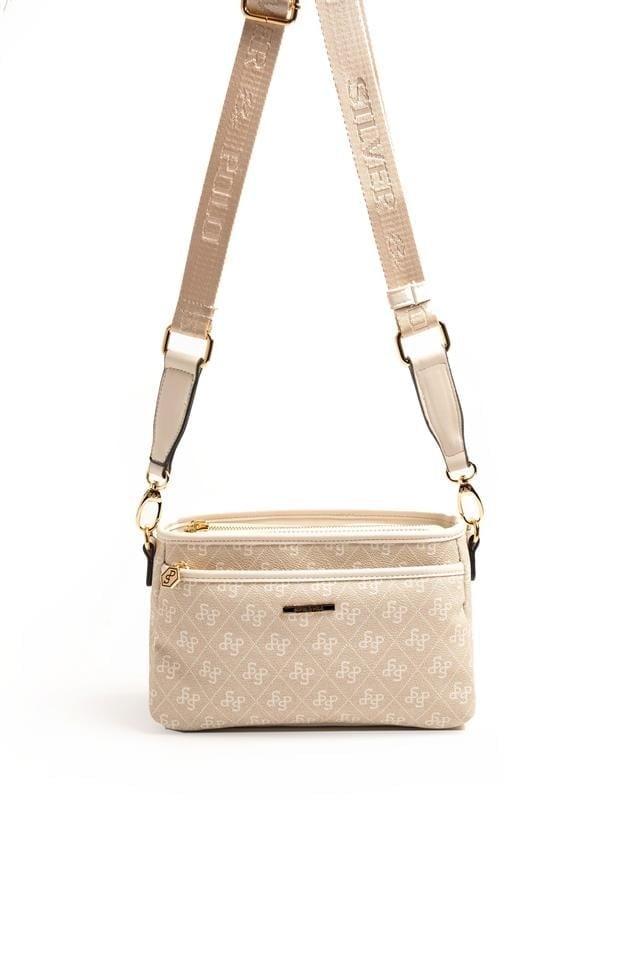 Silver & Polo SP1184 Kadın Çapraz Çanta Monogram Taş-Kemik