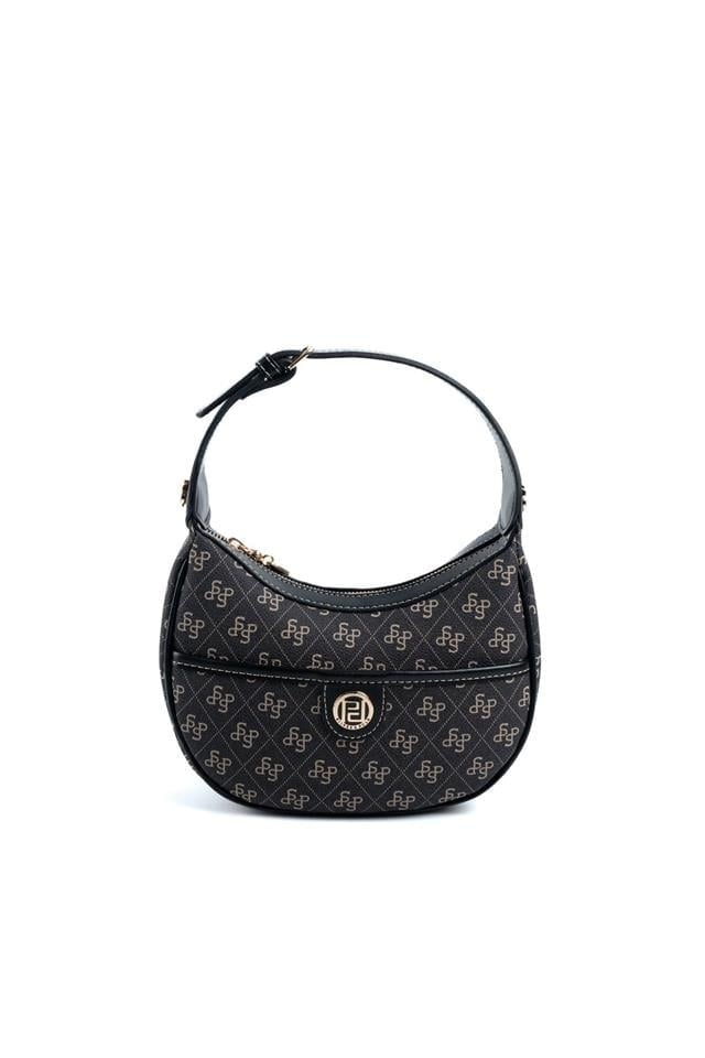 Silver & Polo SP1194 Kadın Omuz Çantası Monogram Füme-Siyah