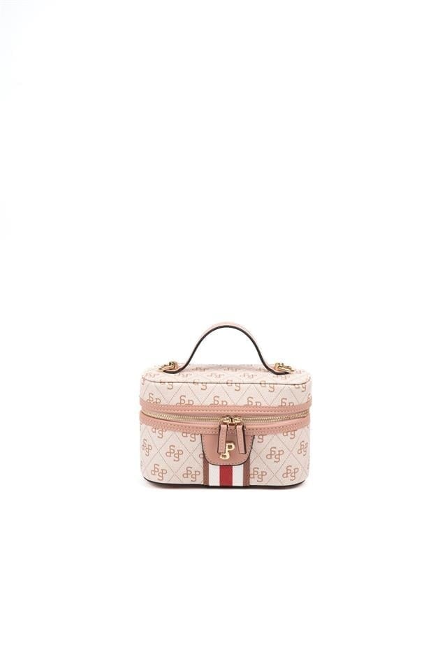 Silver & Polo SP1195 Kadın El Çantası Monogram Pembe-Somon