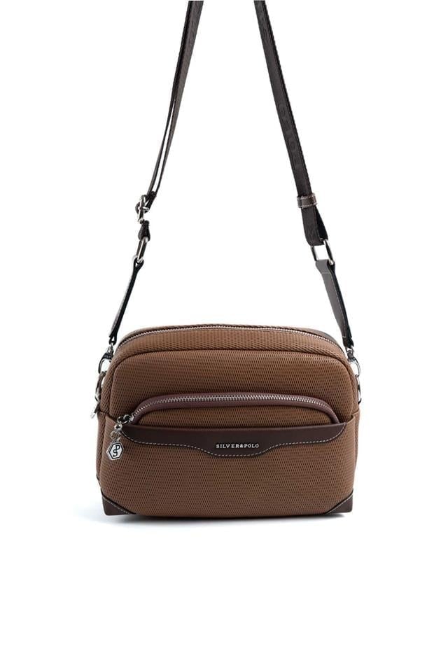 Silver & Polo SP1201 Kadın Çapraz Çanta Petek Karamel-Kahve