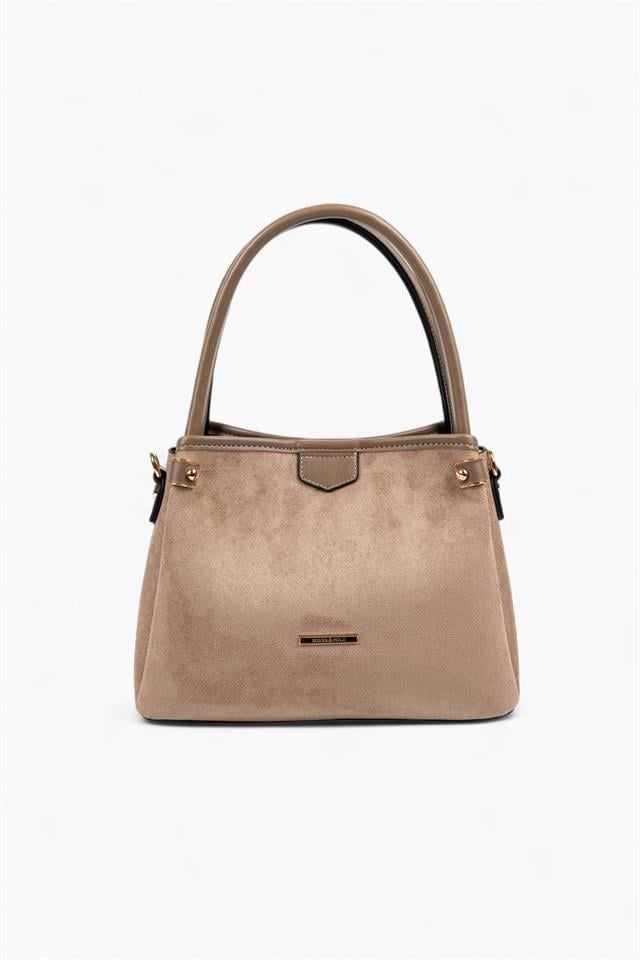 Silver & Polo SP1254 Kadın El Çantası Süet Vizon
