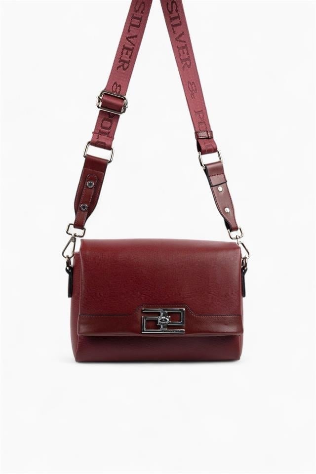 Silver & Polo SP1257 Kadın Çapraz Çanta Düz Bordo