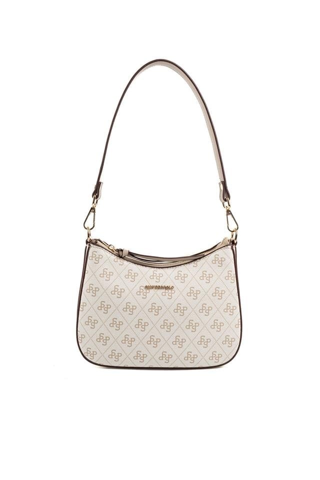 Silver & Polo SP1259 Kadın Omuz Çantası Monogram Bej-Kum