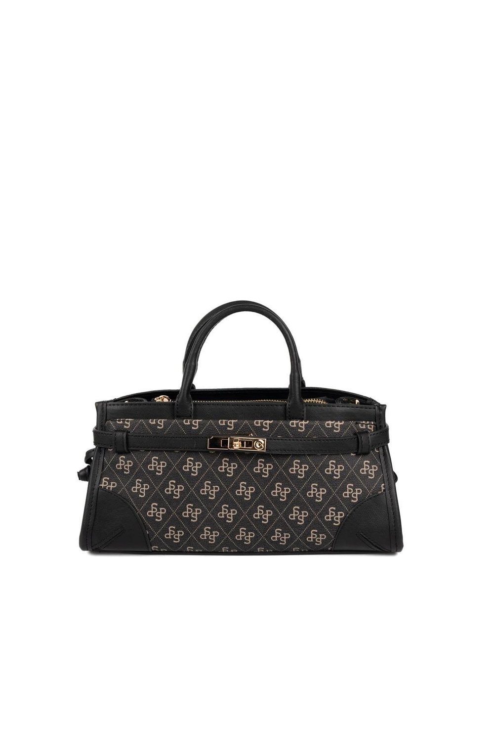 Silver & Polo SP1260 Kadın El Çantası Monogram Füme-Siyah