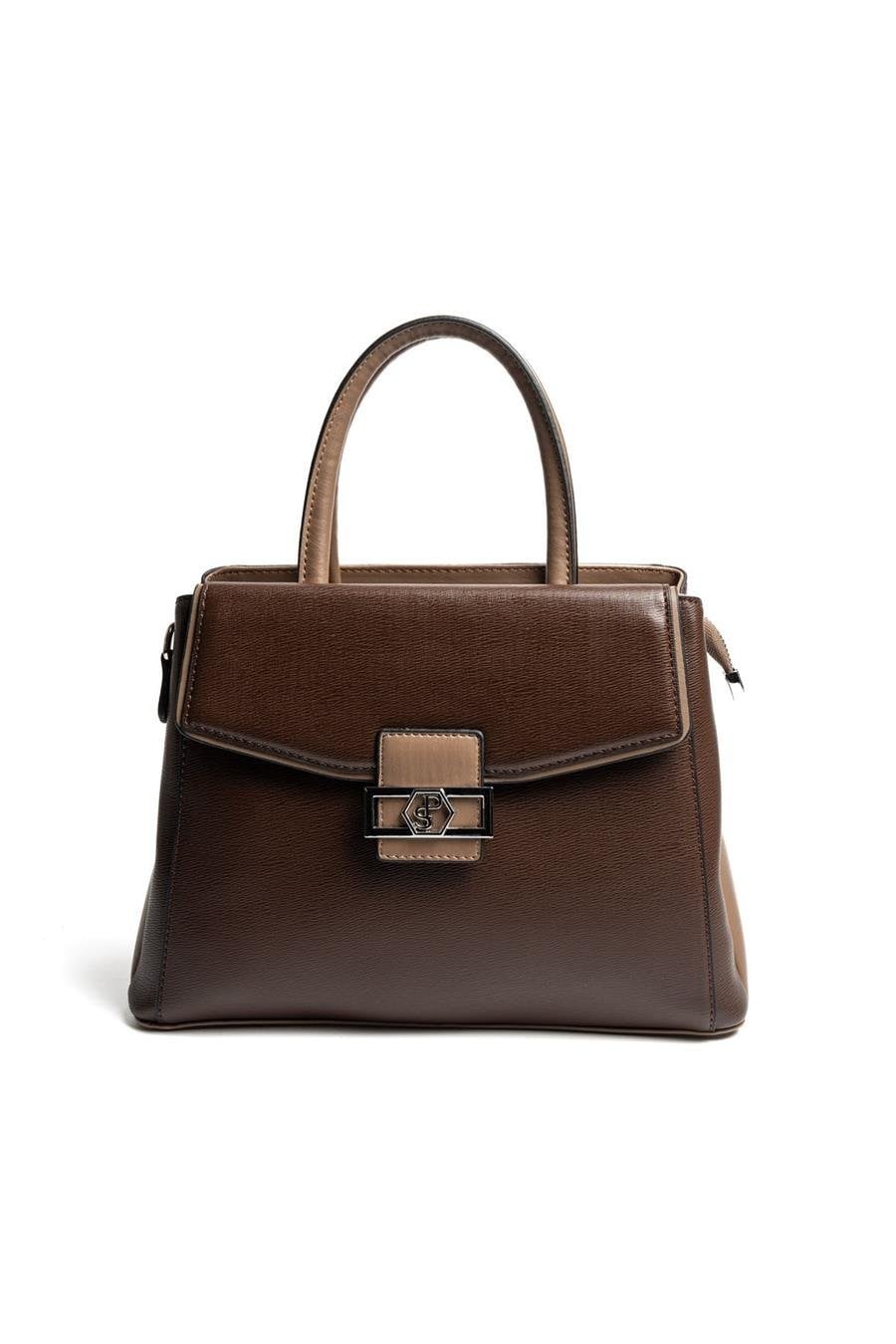 Silver & Polo SP1264 Kadın El Çantası Düz Kahve-Vizon