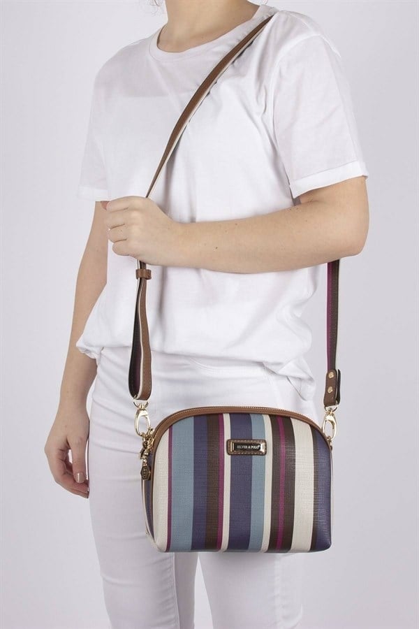 Silver & Polo SP765 Kadın Çapraz Çanta Ekose Mix-Taba