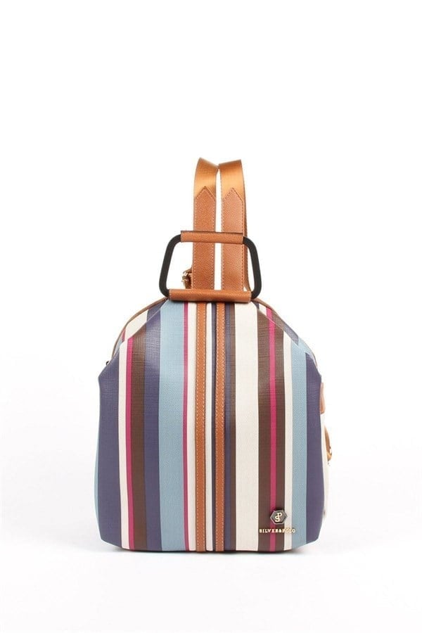 Silver & Polo SP771 Kadın Sırt Çantası Ekose Mix-Taba