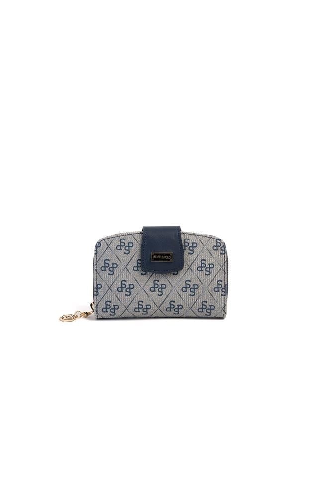 Silver & Polo SP874 Kadın Cüzdan & Kartlık Monogram Gri-Lacivert