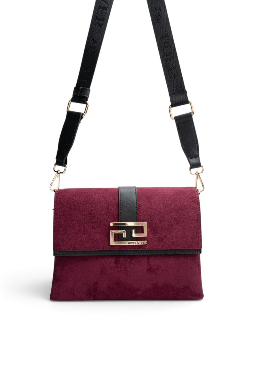 SP1009 Kadın Çapraz Çanta Süet Bordo - Siyah SP1009-M12