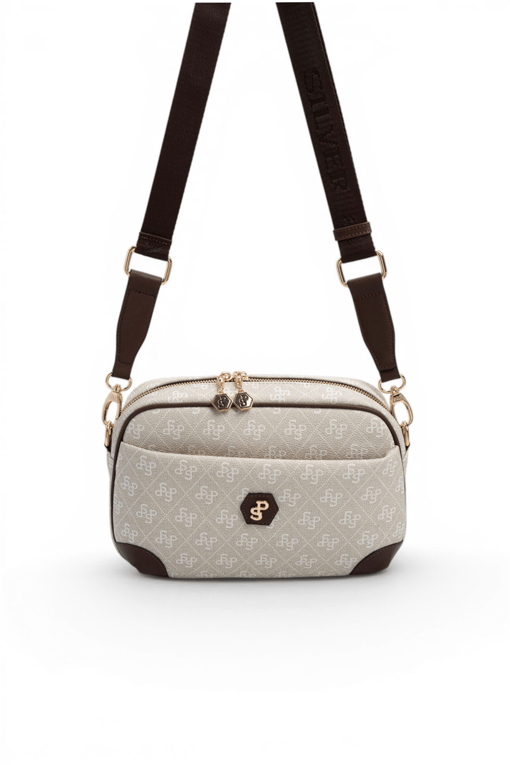 SP1094 Kadın Çapraz Çanta Monogram Taş-Kahve SP1094-M178
