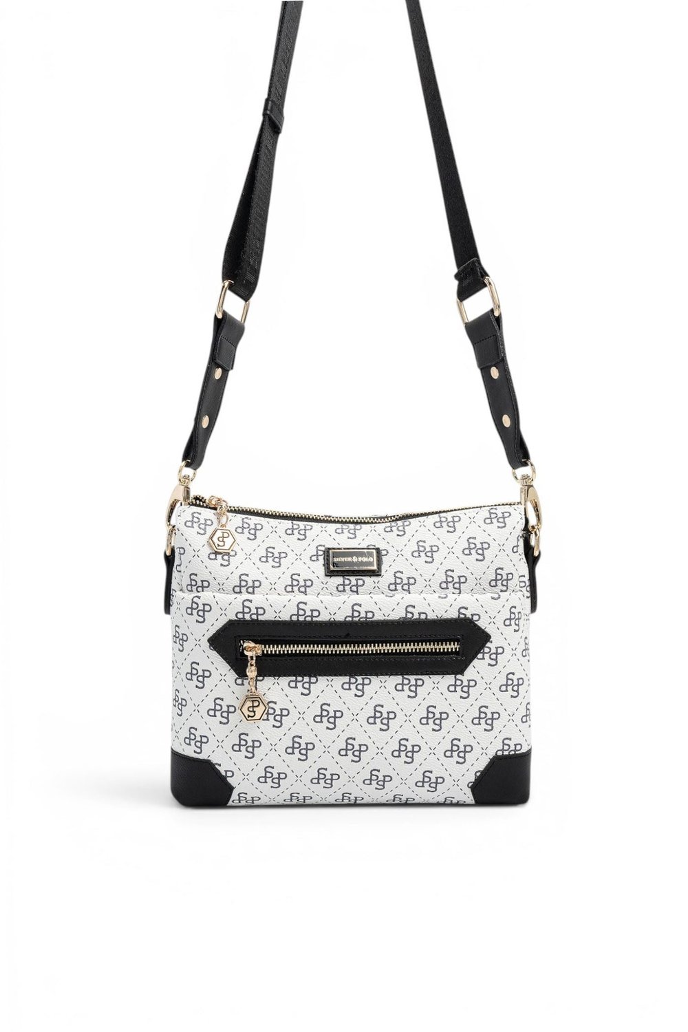 SP1110 Kadın Çapraz Çanta Monogram Beyaz - Siyah SP1110-M178