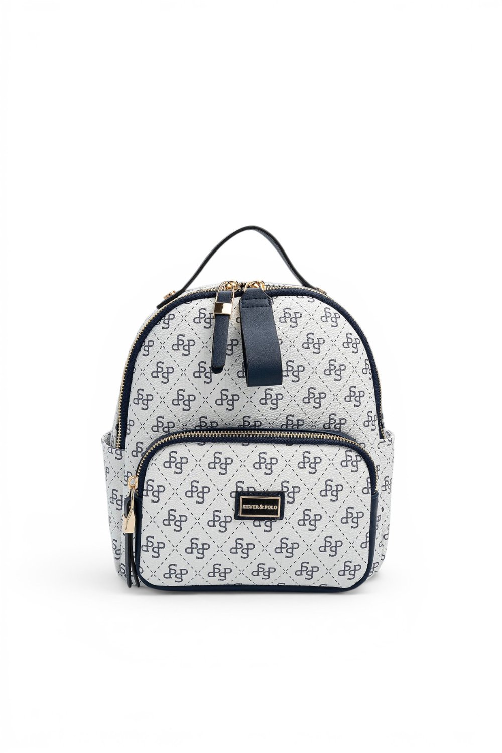 SP1130 Kadın Sırt Çantası Monogram Beyaz - Lacivert SP1130-M178
