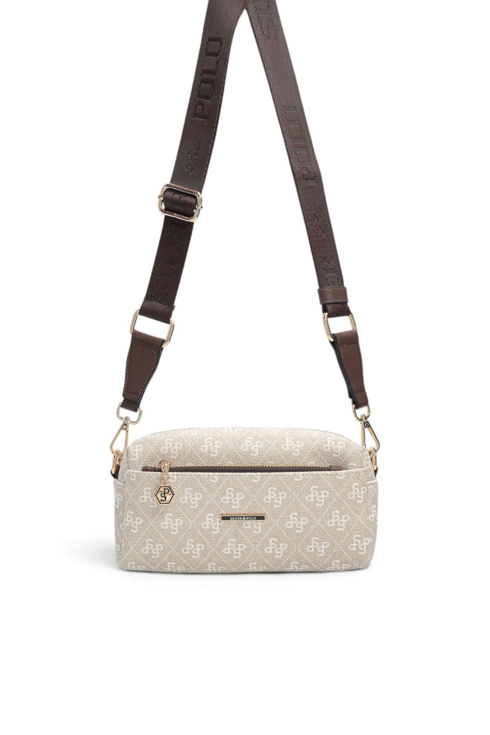 SP1142 Kadın Çapraz Çanta Monogram Taş - Kahve SP1142-M178