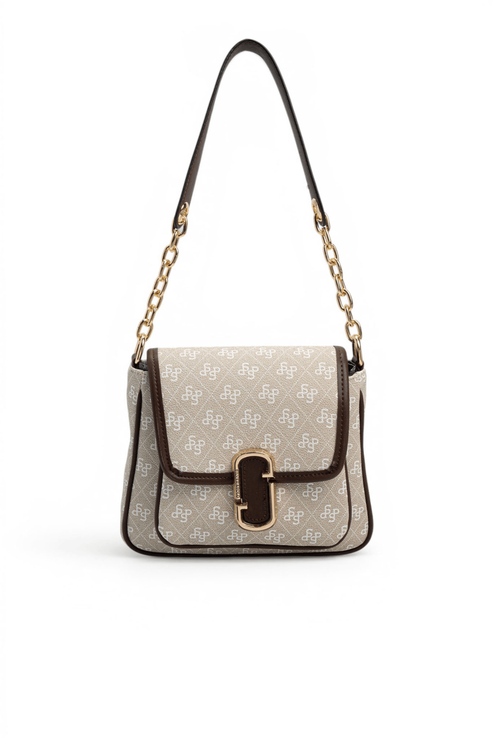 SP1147 Kadın Omuz Çantası Monogram Taş-Kahve