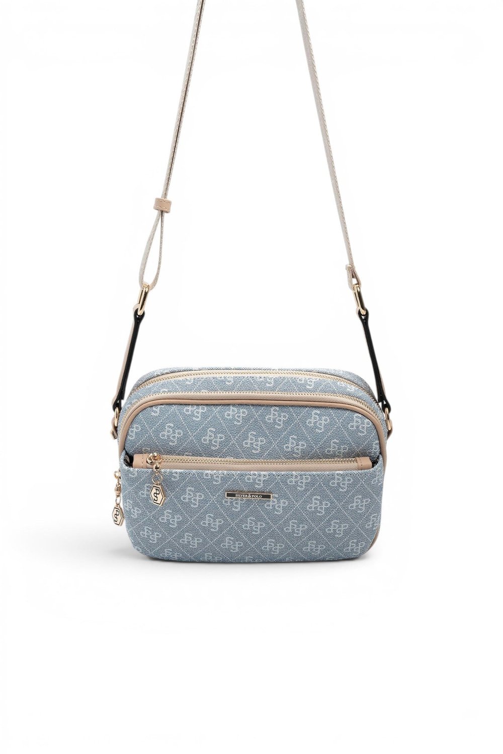 SP1162 Kadın Çapraz Çanta Monogram Mavi - Ten SP1162-M178