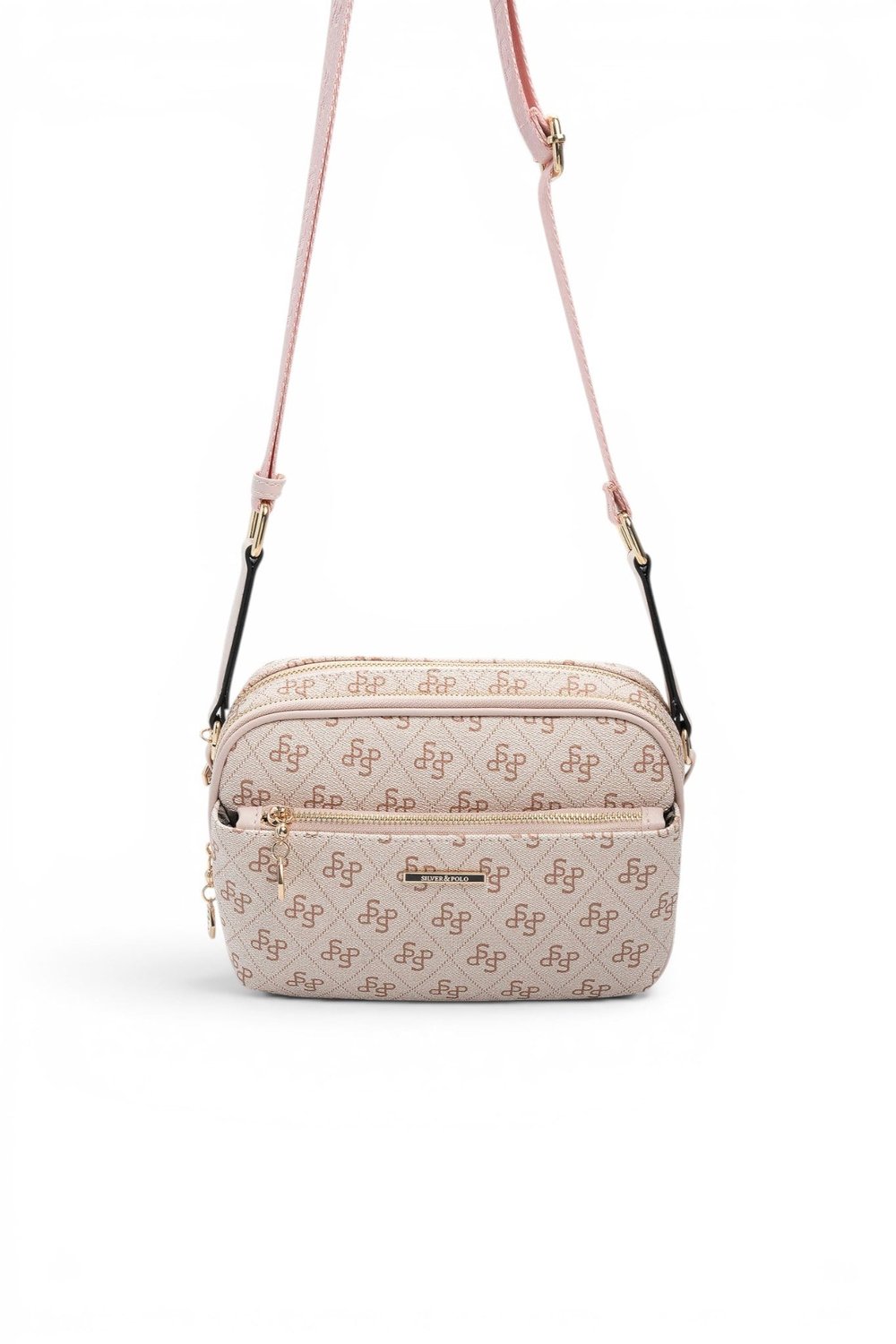 SP1162 Kadın Çapraz Çanta Monogram Pembe - Pudra SP1162-M178