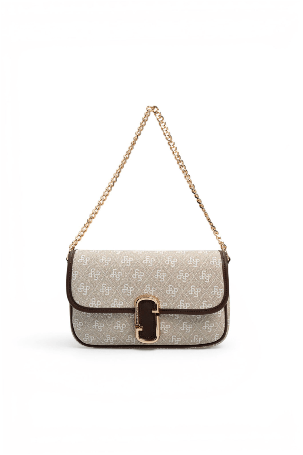 SP1171 Kadın Omuz Çantası Monogram Taş-Kahve