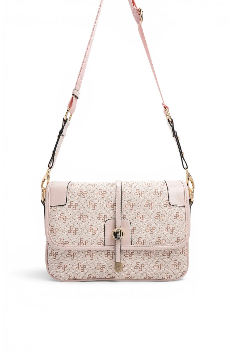 SP1182 Kadın Çapraz Çanta Monogram Pembe - Pudra SP1182-M178