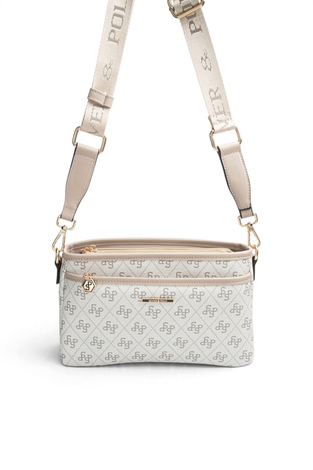 SP1184 Kadın Çapraz Çanta Monogram Gri - Kum SP1184-M178