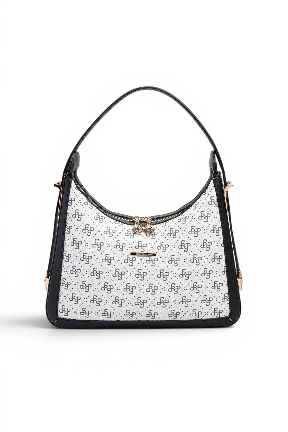 SP1187 Kadın Omuz Çantası Monogram Beyaz - Siyah SP1187-M178