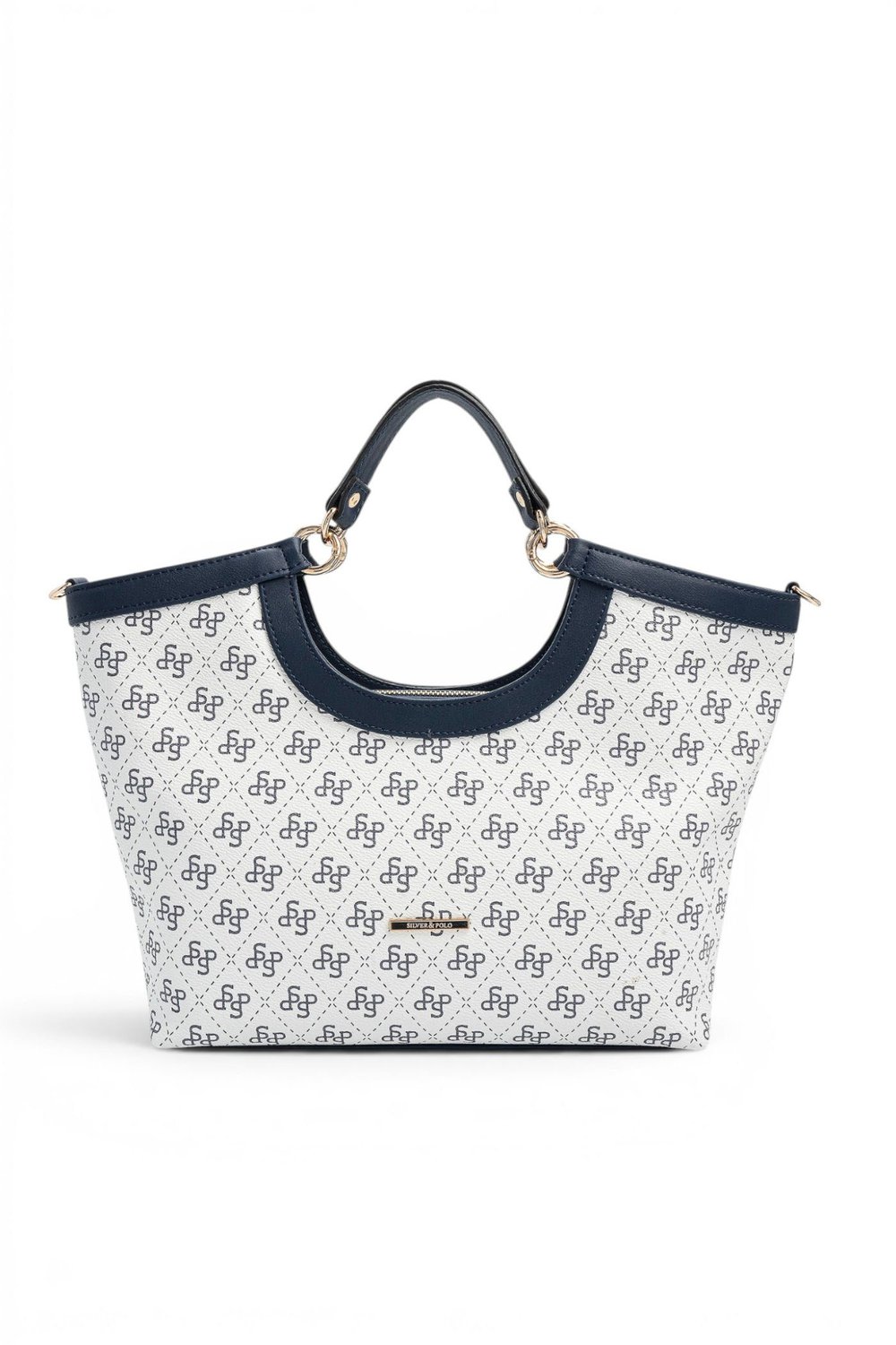 SP1189 Kadın El Çantası Monogram Beyaz - Lacivert SP1189-M178