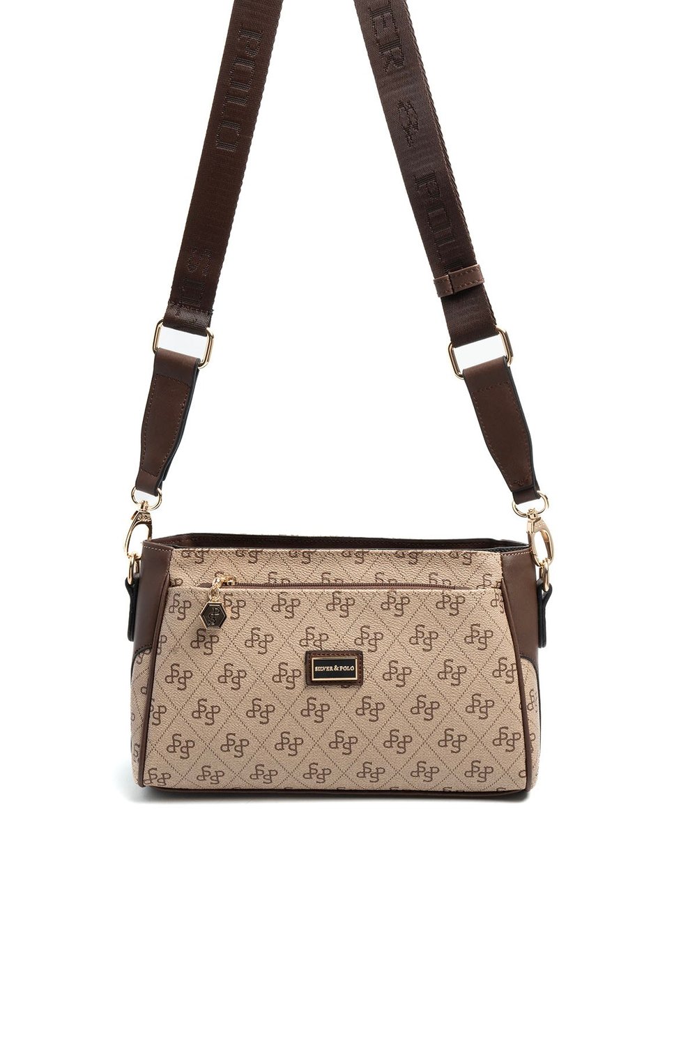 SP1273 Kadın Çapraz Çanta Monogram Koyu Bej-Kahve