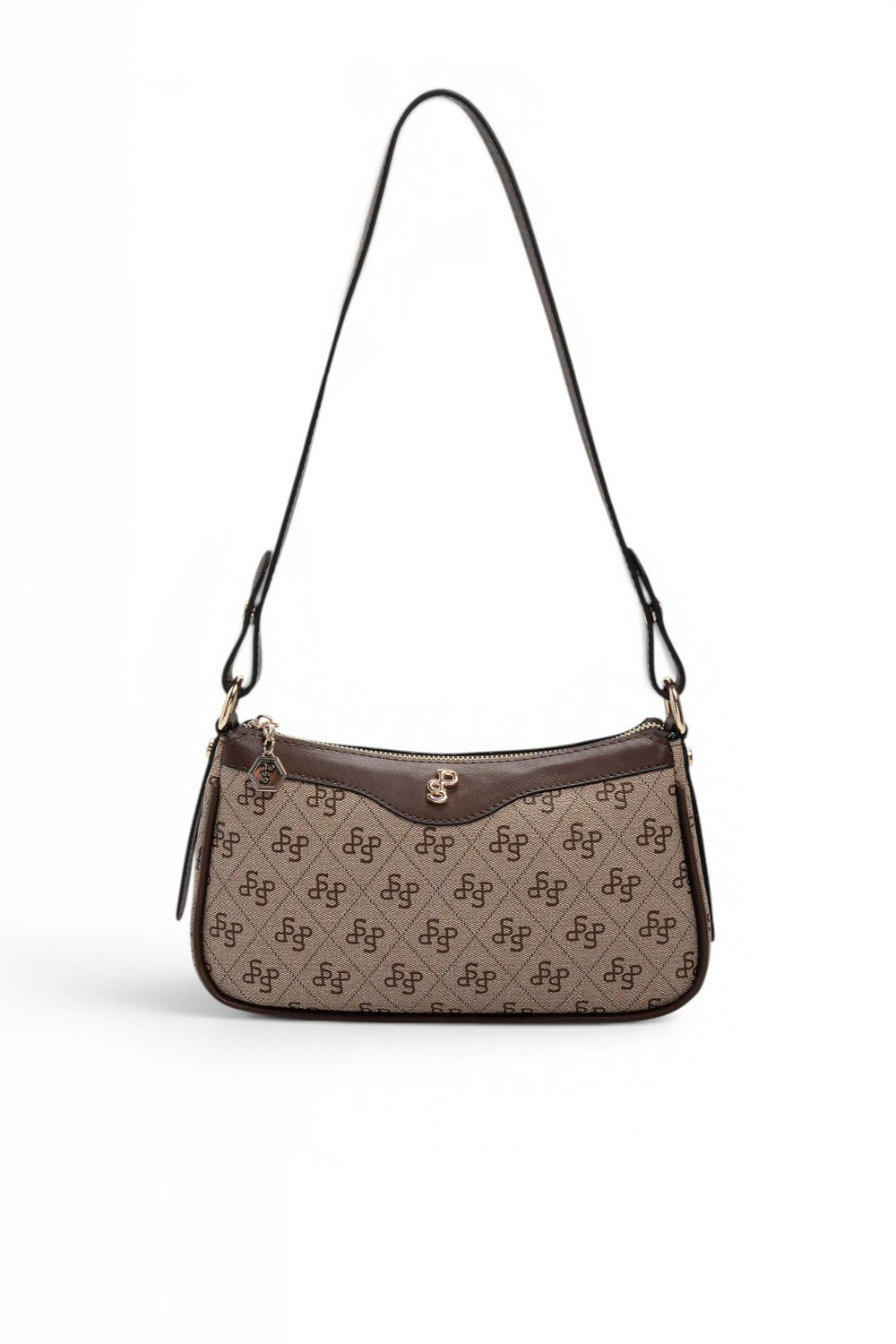 SP1274 Kadın Çapraz Çanta Monogram Koyu Bej - Kahve SP1274-M178