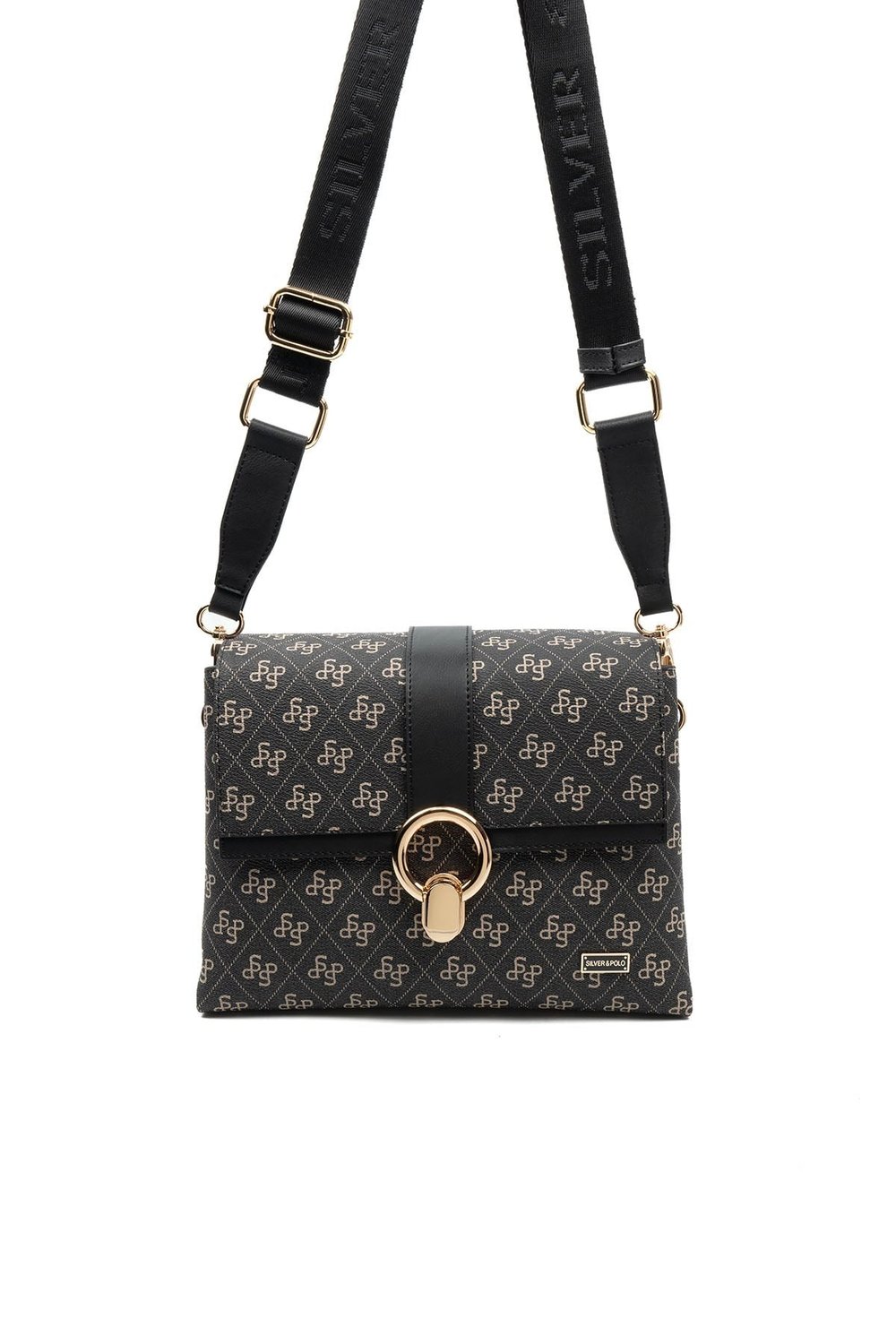 SP1275 Kadın Çapraz Çanta Monogram Füme-Siyah