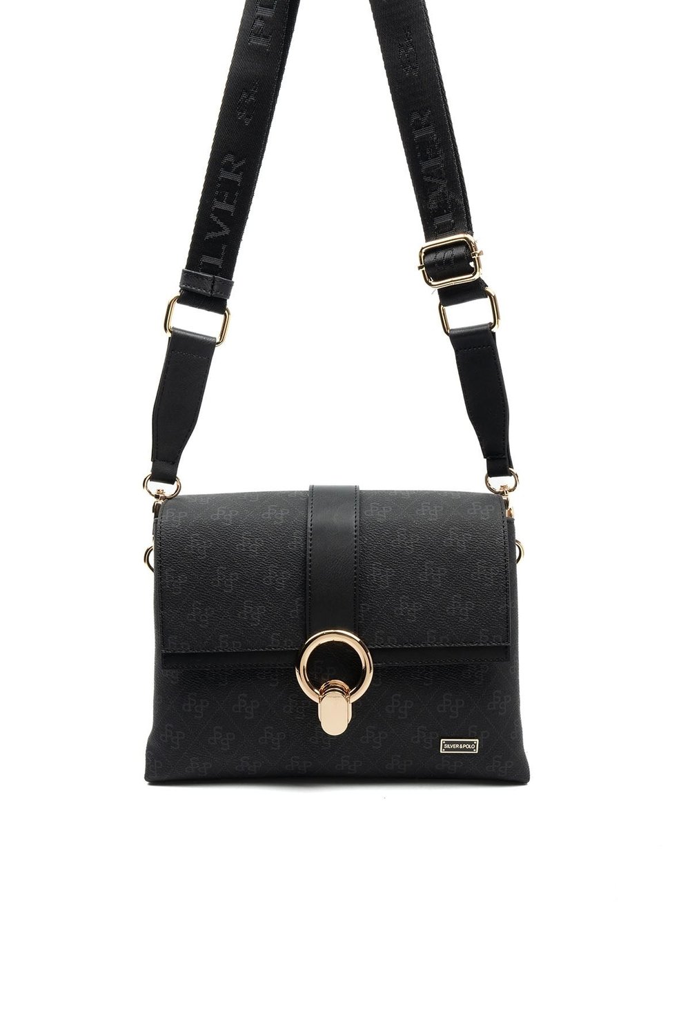 SP1275 Kadın Çapraz Çanta Monogram Siyah-Siyah