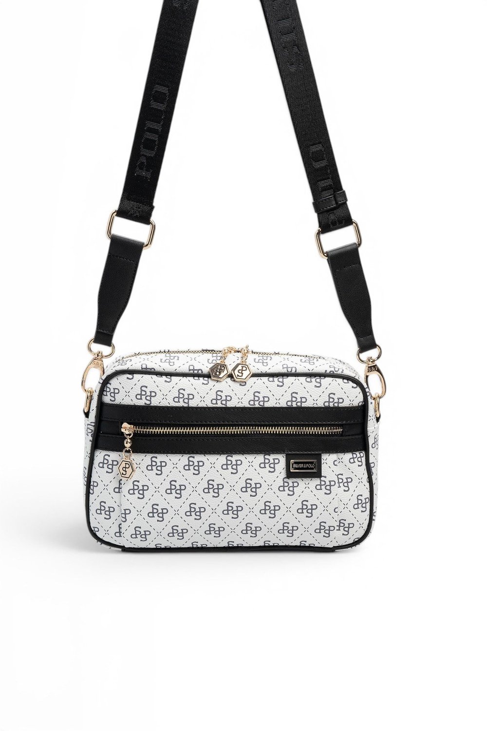 SP1280 Kadın Çapraz Çanta Monogram Beyaz - Siyah SP1280-M178