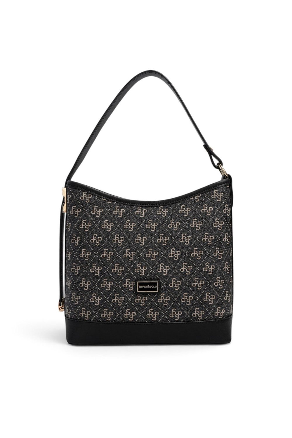 SP1286 Kadın Omuz Çantası Monogram Füme - Siyah SP1286-M178
