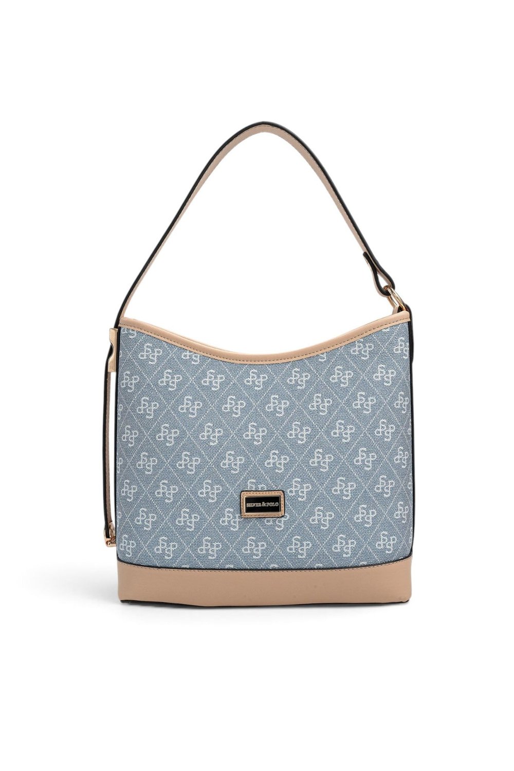 SP1286 Kadın Omuz Çantası Monogram Mavi - Ten SP1286-M178