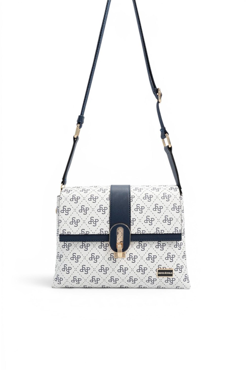 SP1287 Kadın Çapraz Çanta Monogram Beyaz - Lacivert SP1287-M178