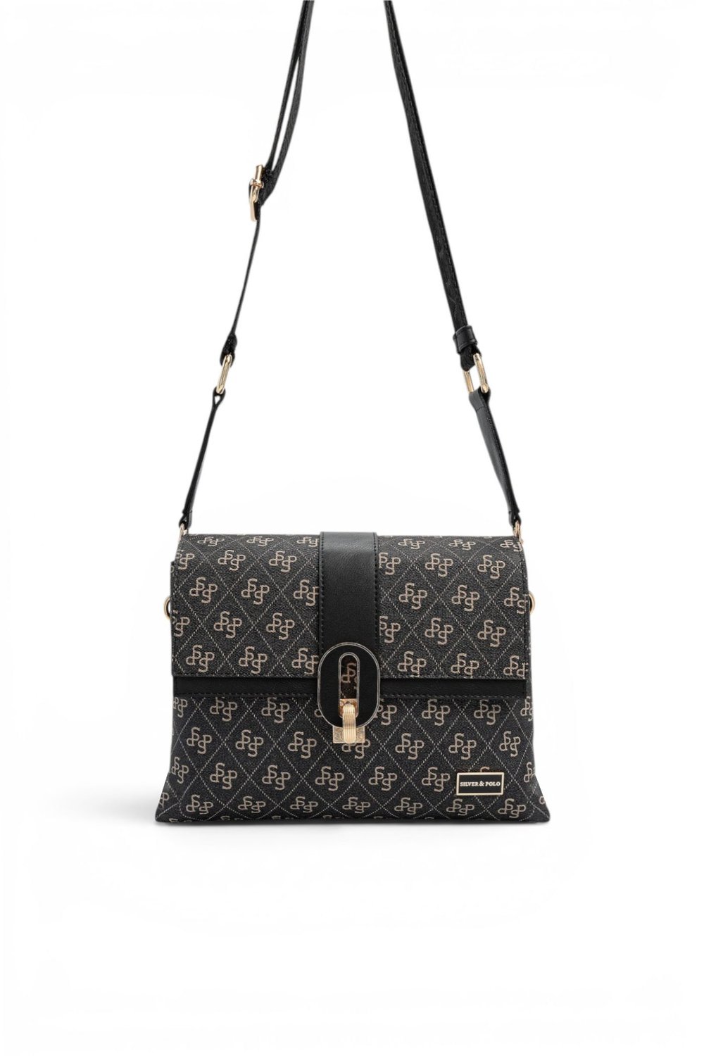 SP1287 Kadın Çapraz Çanta Monogram Füme - Siyah SP1287-M178