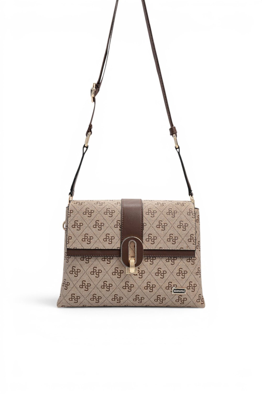 SP1287 Kadın Çapraz Çanta Monogram Koyu Bej - Kahve SP1287-M178