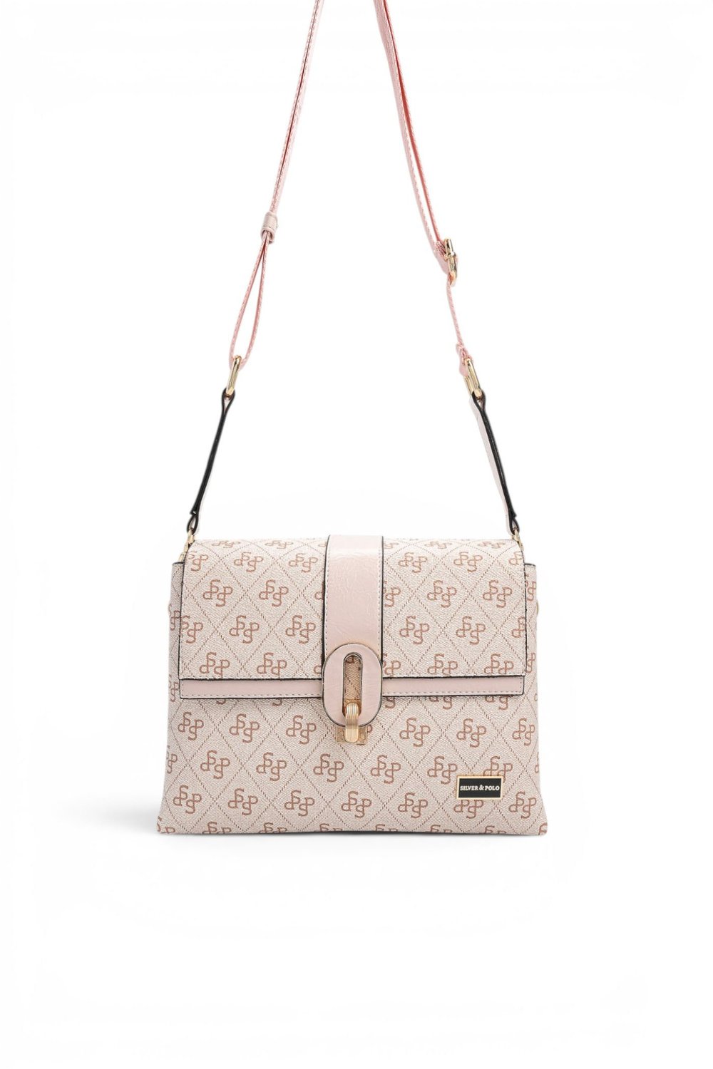 SP1287 Kadın Çapraz Çanta Monogram Pembe - Pudra SP1287-M178