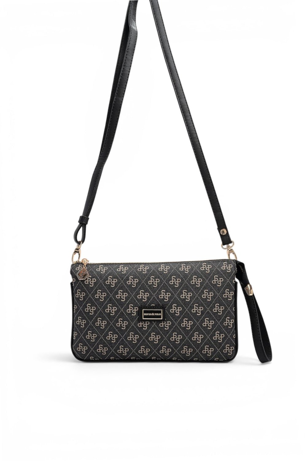 SP1291 Kadın Çapraz Çanta Monogram Füme - Siyah SP1291-M178