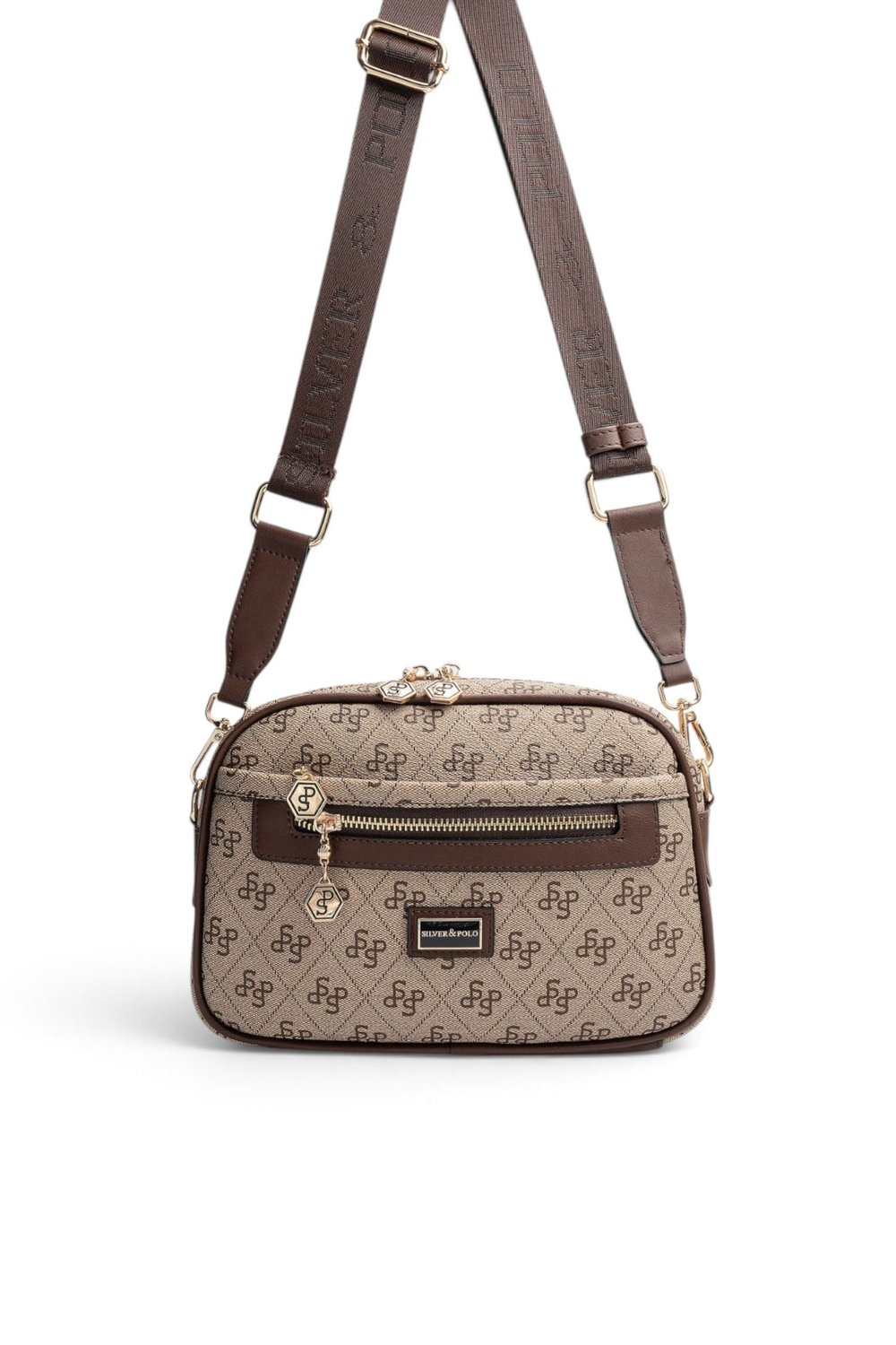 SP1297 Kadın Çapraz Çanta Monogram Koyu Bej - Kahve SP1297-M178