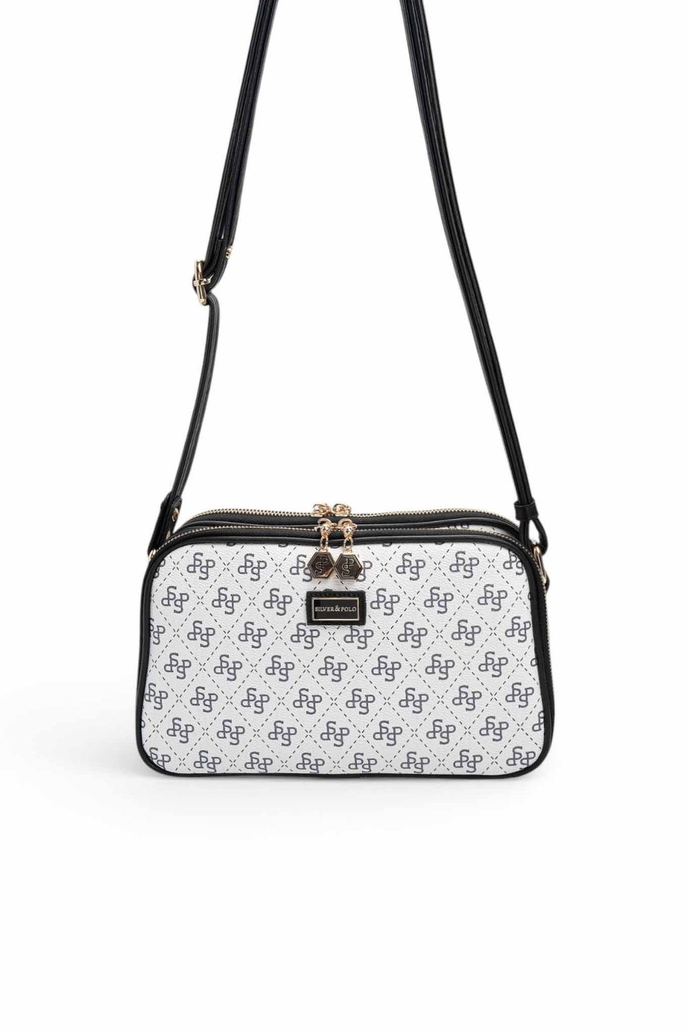 SP899 Kadın Çapraz Çanta Monogram Beyaz - Siyah SP899-M178