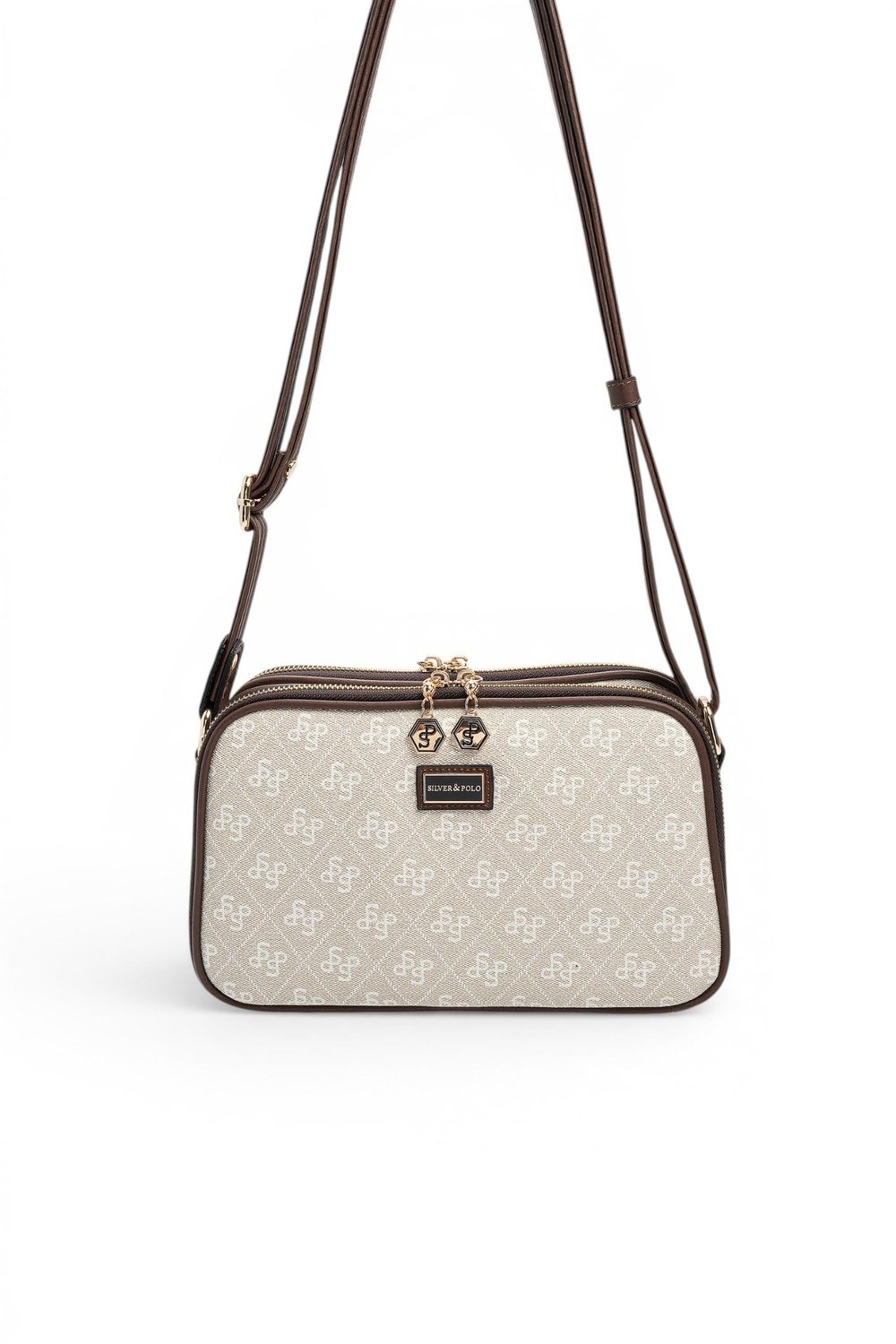 SP899 Kadın Çapraz Çanta Monogram Taş - Kahve SP899-M178