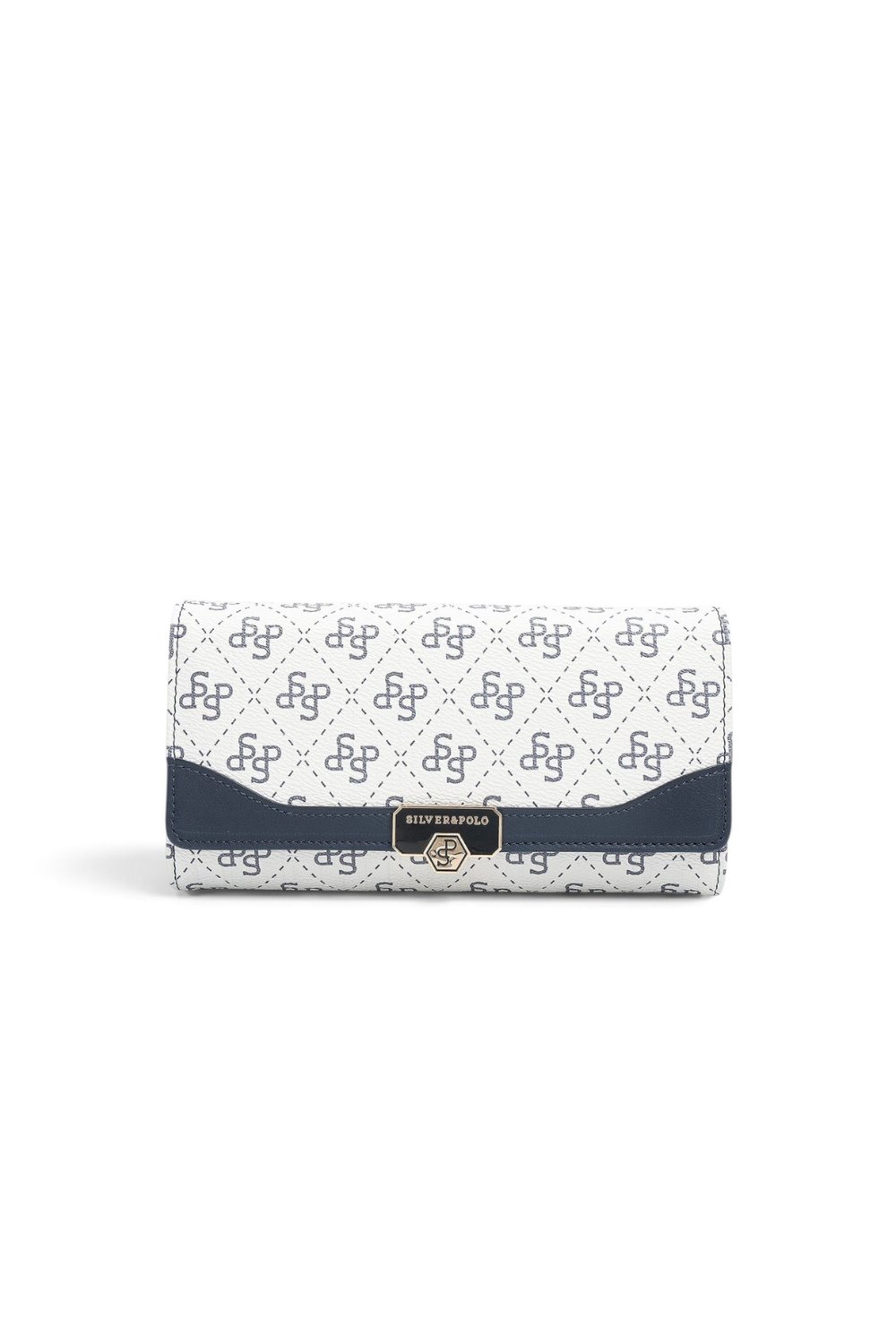 SP979 Kadın Cüzdan & Kartlık Monogram Beyaz - Lacivert SP979-M178