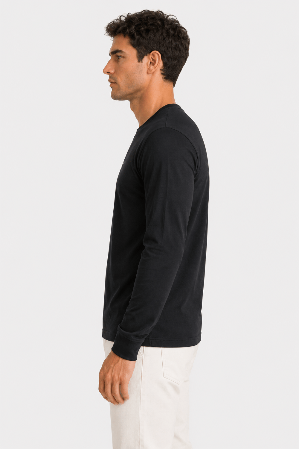 Siyah Erkek Bisiklet Yaka Enjeksyin Baskılı Oysho Sweatshirt