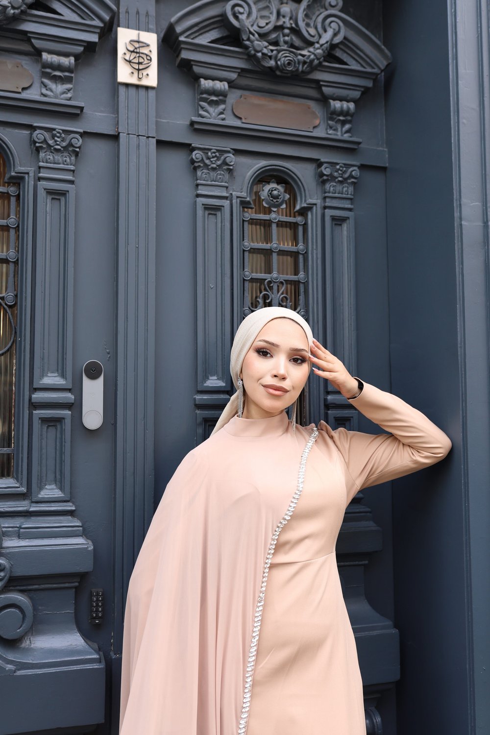 Lidya Pelerinli Abiye 8055 Vizon