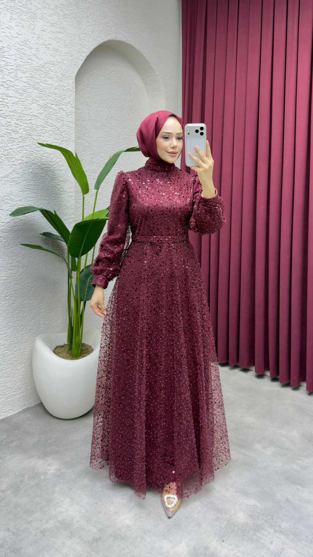 Maral Pullu Abiye 6653 Bordo