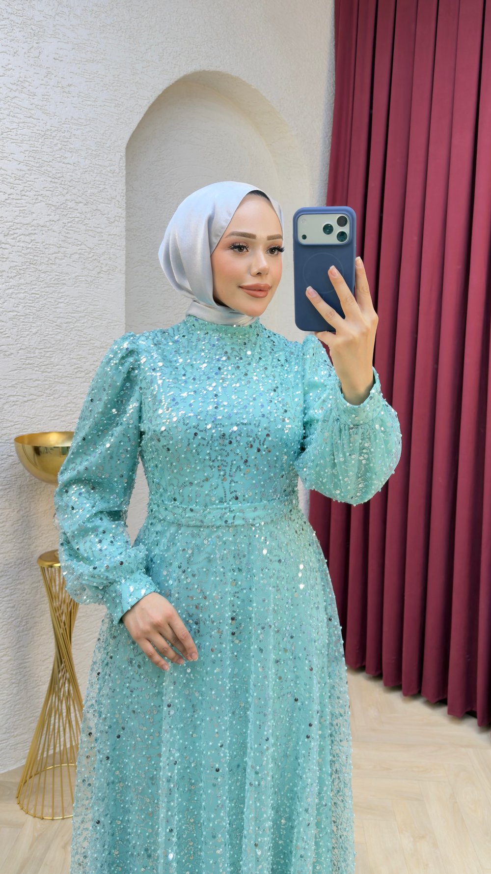 Maral Pullu Abiye 6653 Mint